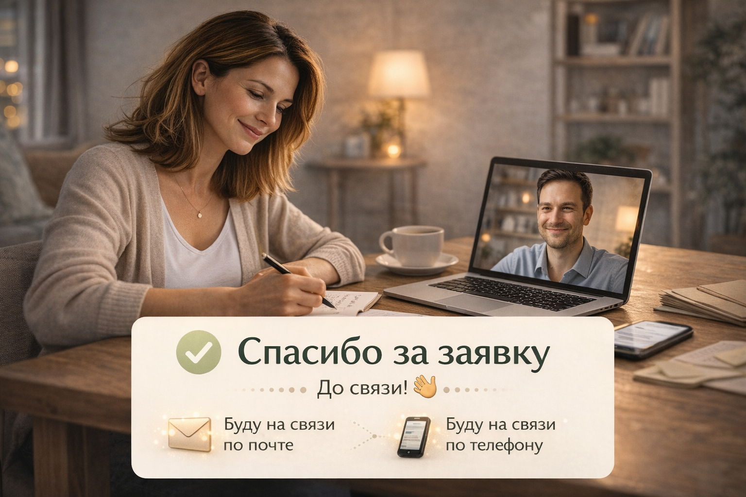 Спасибо за заявку — спокойный старт